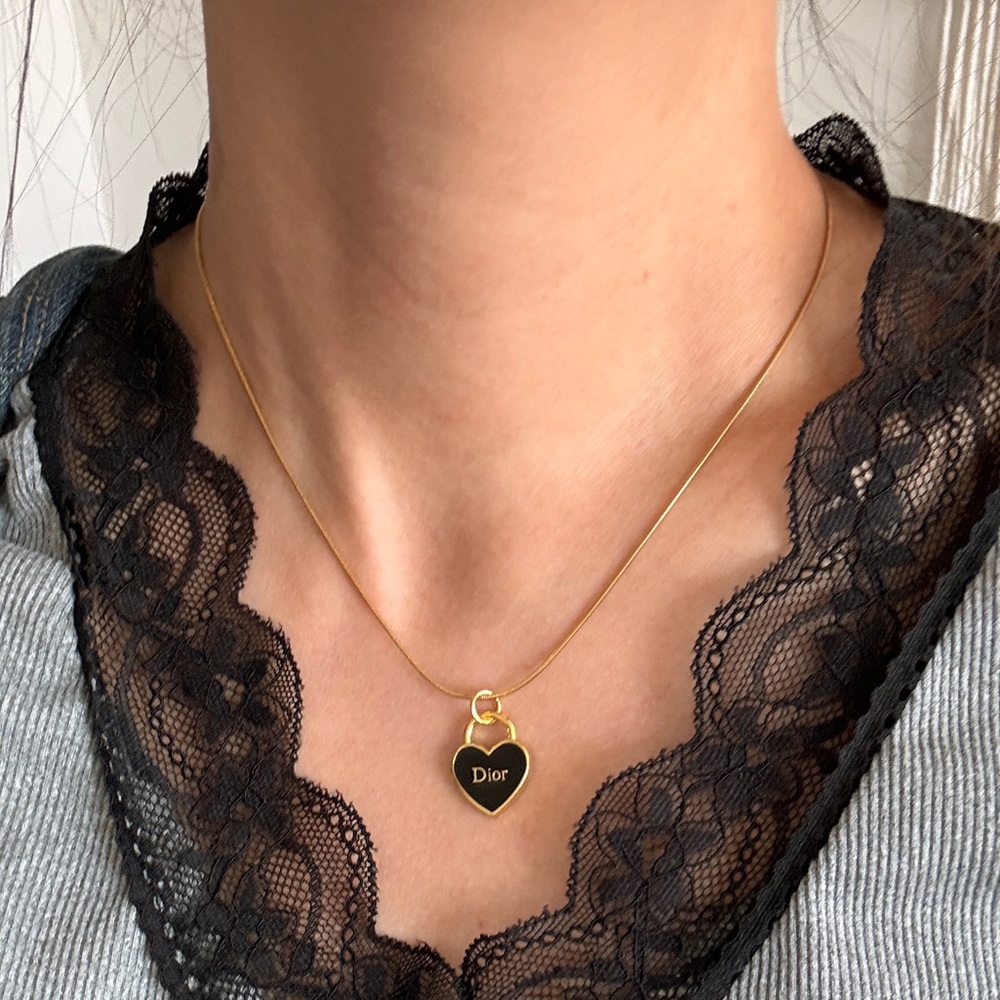 ✨ Vintage DIOR Black Upcycled Necklace: BOGO Sale! ✨